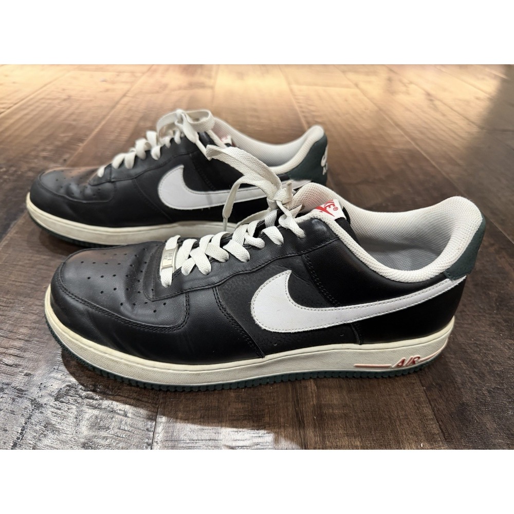 Nike Air Force 1 '07 Grove Green Soles Men sz 11.5 2010 315122-019 Black White